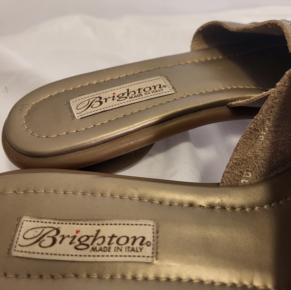 Brighton sandals size 8m Silver slip on shoes Cushioned insole - Picture 4 of 7